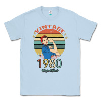Dusty Blue Vintage 1980 Original Parts Women 40th Birthday Classic Tee - Bettercallsaul