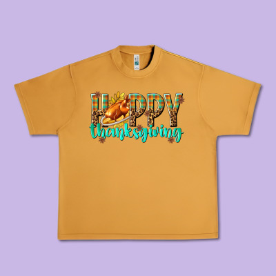 Happy Thanksgiving With Turkey Urban Heavy Tee Designed By Texasbilliewilder