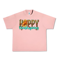 Salmon Happy Thanksgiving with Turkey Urban Heavy Tee - texasbilliewilder