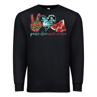 Black peace love watermelon Premium Sweatshirt - SublimationCraftShop