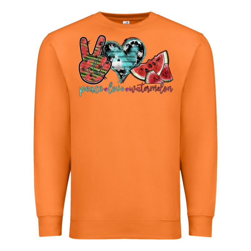 Peace Love Watermelon Premium Sweatshirt by SublimationCraftShop | Teevron