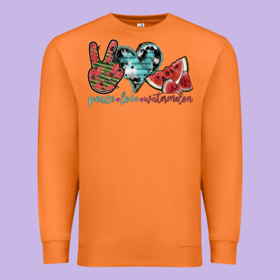Peace Love Watermelon Premium Sweatshirt Designed By Sublimationcraftshop