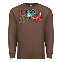 Chestnut peace love watermelon Premium Sweatshirt - SublimationCraftShop