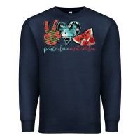 Navy peace love watermelon Premium Sweatshirt - SublimationCraftShop