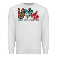 Oatmeal Heather peace love watermelon Premium Sweatshirt - SublimationCraftShop