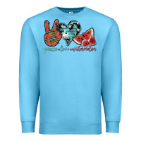 Ocean Blue peace love watermelon Premium Sweatshirt - SublimationCraftShop