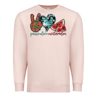 Pale Pink peace love watermelon Premium Sweatshirt - SublimationCraftShop