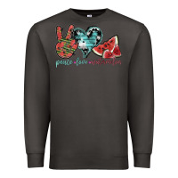 Smoke peace love watermelon Premium Sweatshirt - SublimationCraftShop
