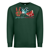 Sports Green peace love watermelon Premium Sweatshirt - SublimationCraftShop