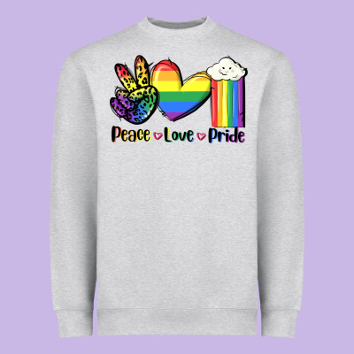 Peace Love Pride Heavyweight Sweatshirt Designed By Fadigitalartstudio
