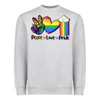 Heather Grey Peace love Pride Heavyweight Sweatshirt - FaDigitalArtStudio