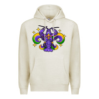 Oatmeal Heather mardi gras crawfish 2 Premium Hoodie - FaDigitalArtStudio