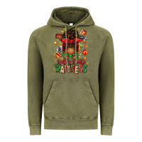 Vintage Olive santa's favorite waitress messy bun Vintage Hoodie - texasbilliewilder