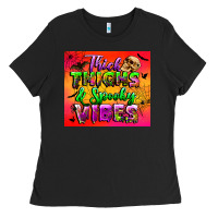 Black thick thighs and spooky vibes tumbler Ladies Tee - BundleAndBundleShop