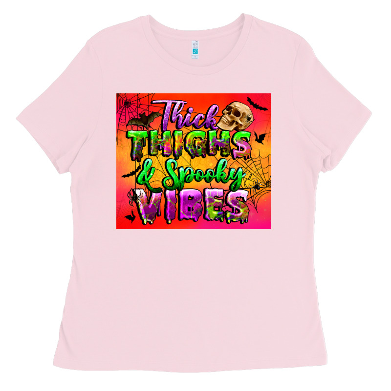 Thick Thighs And Spooky Vibes Tumbler Ladies Tee by BundleAndBundleShop | Teevron