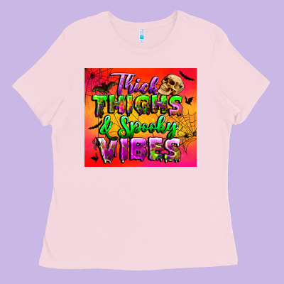 Thick Thighs And Spooky Vibes Tumbler Ladies Tee Designed By Bundleandbundleshop