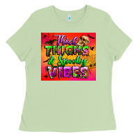 Matcha thick thighs and spooky vibes tumbler Ladies Tee - BundleAndBundleShop