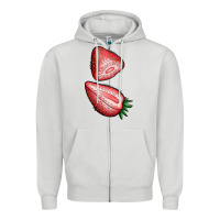 Dove Grey strawberries 1 Zipper Hoodie - BundleAndBundleShop