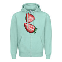 Seafoam strawberries 1 Zipper Hoodie - BundleAndBundleShop