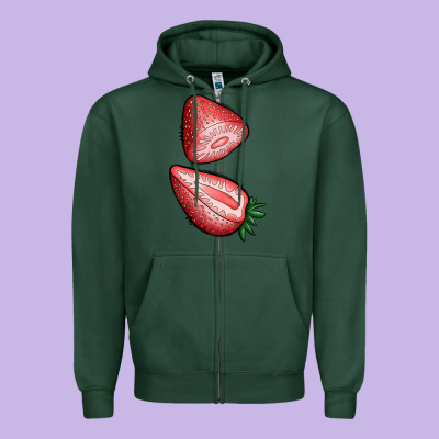 Strawberries 1 Zipper Hoodie Designed By Bundleandbundleshop