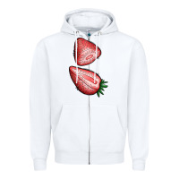 White strawberries 1 Zipper Hoodie - BundleAndBundleShop