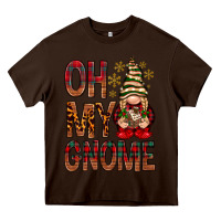 Chocolate Brown Oh my gnome Heavy Core Tee - NancyCooperArtShop