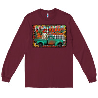 Burgundy merry christmas farm truck Long Sleeve Tee - Jasminsmagicworld