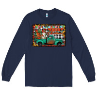 Navy merry christmas farm truck Long Sleeve Tee - Jasminsmagicworld