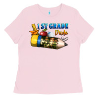 Bubblegum Pink 1 st grade dude Ladies Tee - BundleAndBundleShop