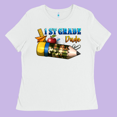 1 St Grade Dude Ladies Tee Designed By Bundleandbundleshop