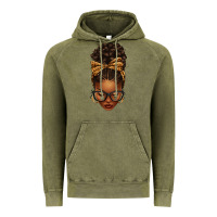 Vintage Olive afro messy bun leopard bow Vintage Hoodie - texasbilliewilder