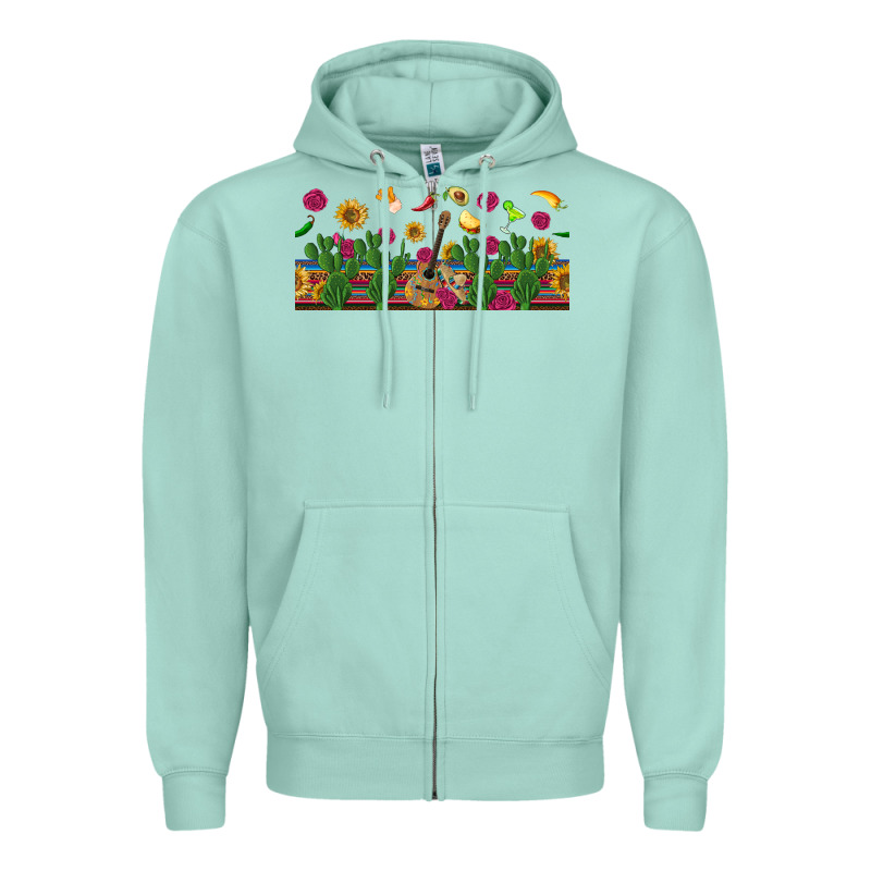 Mexican Sombrero Guitar Rose Cactus Libbey  Cup Zipper Hoodie by BundleAndBundleShop | Teevron