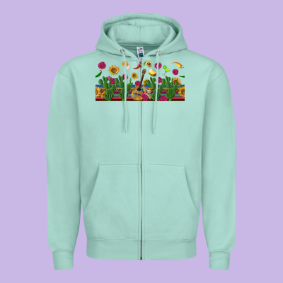Mexican Sombrero Guitar Rose Cactus Libbey  Cup Zipper Hoodie Designed By Bundleandbundleshop