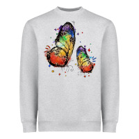 Heather Grey rainbow butterfly pride Heavyweight Sweatshirt - FaDigitalArtStudio