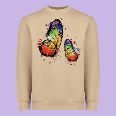 Rainbow Butterfly Pride Heavyweight Sweatshirt Designed By Fadigitalartstudio