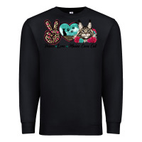 Black peace love maine coon cat Premium Sweatshirt - LillyAllenDesigns