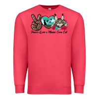 Cardinal peace love maine coon cat Premium Sweatshirt - LillyAllenDesigns