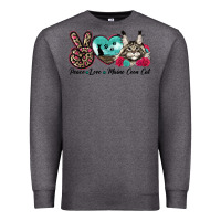 Charcoal Heather peace love maine coon cat Premium Sweatshirt - LillyAllenDesigns