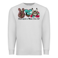 Dove Grey peace love maine coon cat Premium Sweatshirt - LillyAllenDesigns