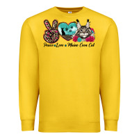 Lemon peace love maine coon cat Premium Sweatshirt - LillyAllenDesigns