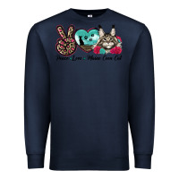Navy peace love maine coon cat Premium Sweatshirt - LillyAllenDesigns
