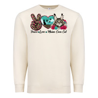 Sandshell peace love maine coon cat Premium Sweatshirt - LillyAllenDesigns
