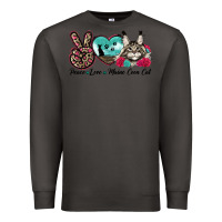 Smoke peace love maine coon cat Premium Sweatshirt - LillyAllenDesigns