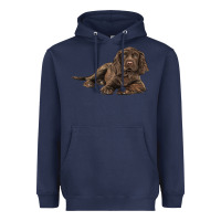 Navy Sussex Spaniels llustrations Heavyweight Hoodie - LillyAllenDesigns