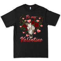 Black be my valentine bull skull Premium Tee - RanaPortraitStore