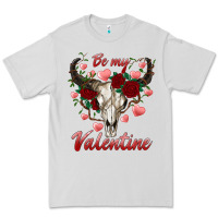 Dove Grey be my valentine bull skull Premium Tee - RanaPortraitStore