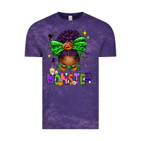Cloud Purple Halloween Afro Messy Bun Momster Vintage Tee - texasbilliewilder