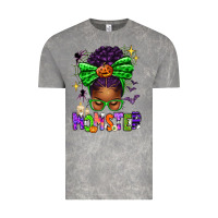 Cloud Rock Halloween Afro Messy Bun Momster Vintage Tee - texasbilliewilder