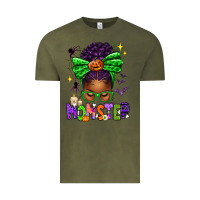 Vintage Olive Halloween Afro Messy Bun Momster Vintage Tee - texasbilliewilder