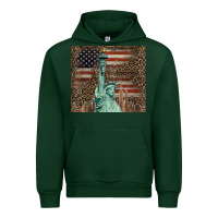 Forest Green statue of liberty tumbler Urban Hoodie - BarkalooDesign